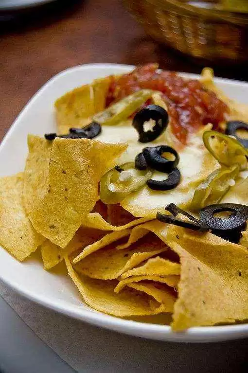 Restaurant Style Chicken Nachos (Gluten-Free) - The finished nachos. Photo: CC--Chee Hong