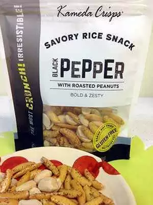 Kameda Crisps Gluten Free Black Pepper With Roasted Peanuts Savory Rice Snack