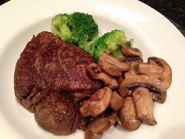 Valentine's Day Steaks with Vermouth Mushrooms