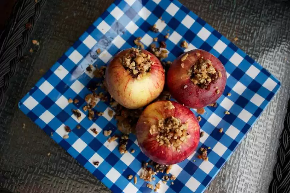 Cider-Baked Stuffed Apples with Sea Salt Caramel Sauce (Gluten-Free)