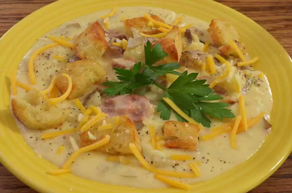 Tasty Potato Soup with Ham and Parmesan Cheese (Gluten-Free)