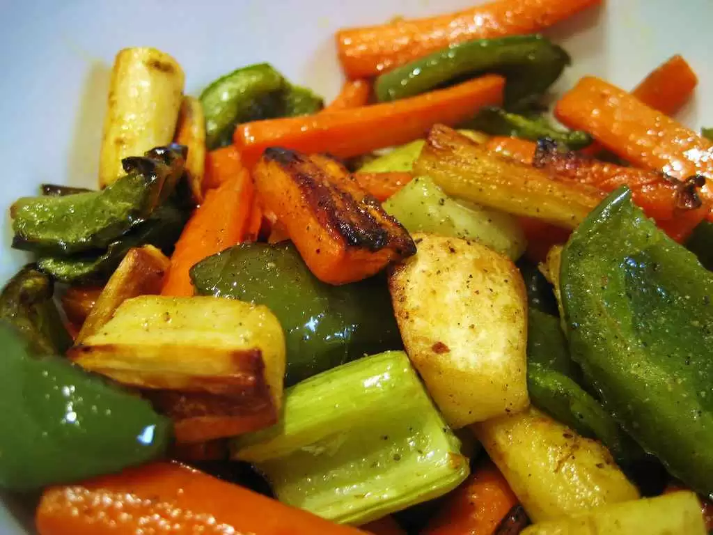 Roasted Vegetable Salad (Gluten-Free) - The finished roasted vegetable salad. Photo: CC--Stacy Spensley