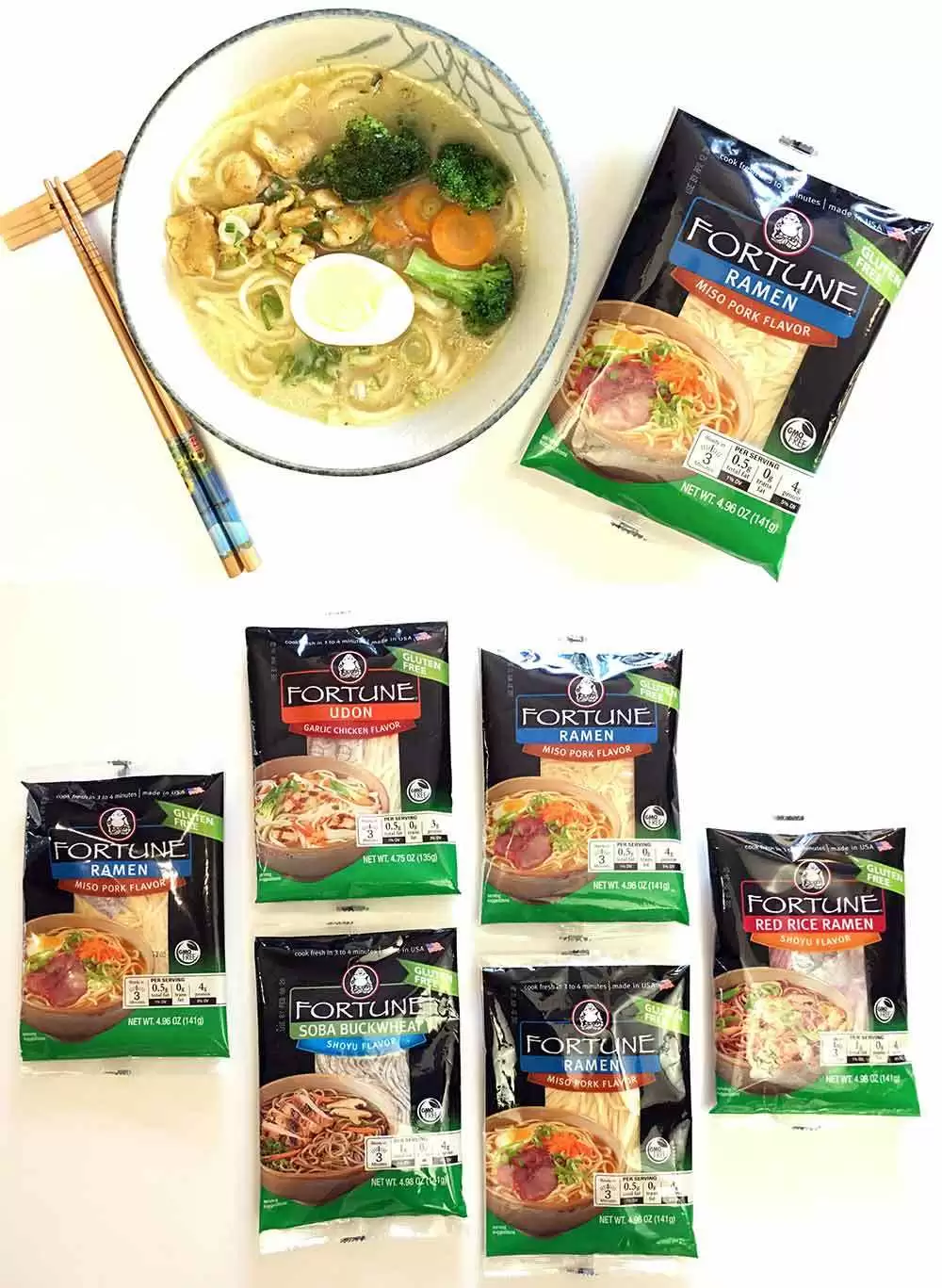 Fortune® Gluten-Free Udon, Soba Buckwheat, and Ramen Noodles—A Product Review - Fortune Partially Cooked Gluten-Free Noodles.