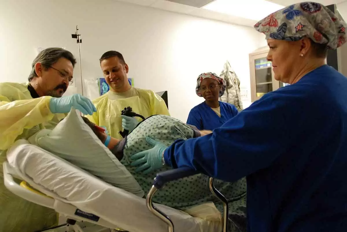 Endoscopy in Celiac Disease by Dr. Scot Lewey - During upper endoscopy a thin flexible tube, about the diameter of a fat pencil, is passed in the mouth down the upper gastrointestinal tract. Image: CC BY 2.0--Army Medicine