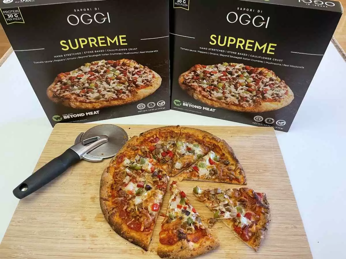 Oggi Foods Supreme Vegetarian Gluten Free Pizza Is Made With