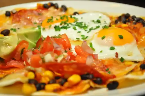 What's the Best Way to Find Gluten-Free Breakfast Near Me? - Giraffe review Islington Essex Road huevos rancheros by London Chow is licensed under CC BY 2.0.