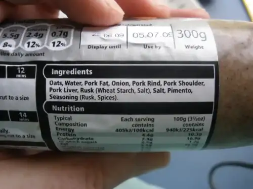 The Evolution of Gluten-Free Labeling: What You Need to Know in 2024 - White pudding ingredients label by O'Dea is licensed under CC BY-SA 4.0.