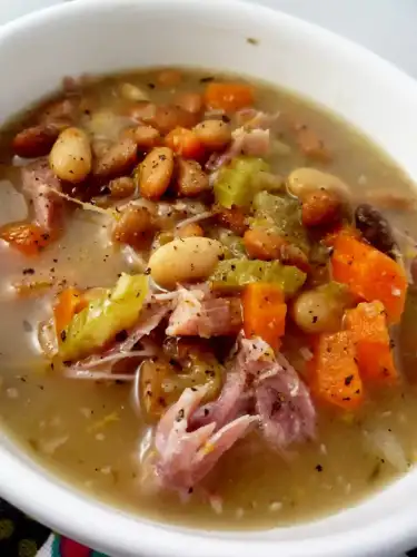 Gluten-Free Ham and Bean Soup with Vegetables - Smoked Ham Hock with Beans and Vegetables. by Girl Interrupted Eating is licensed under CC BY 2.0.