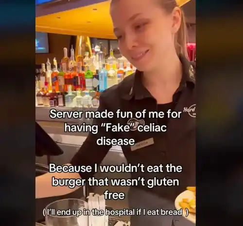 Hard Rock Cafe Customer Feels Mocked Over Celiac Disease - Image: TikTok